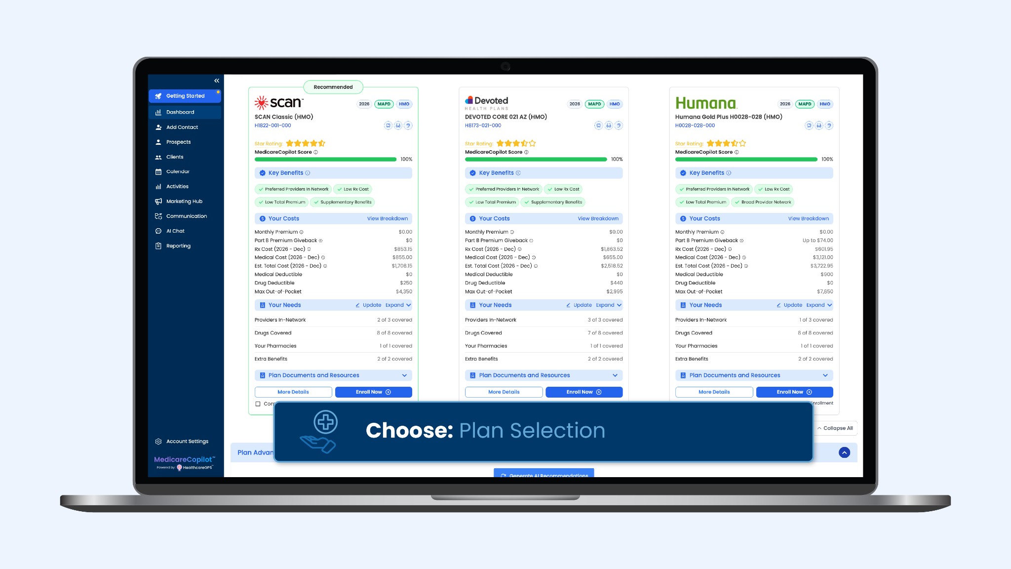 MedicareCopilot choose plan selection